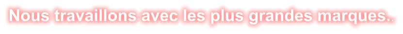 Nous travaillons avec les plus grandes marques..